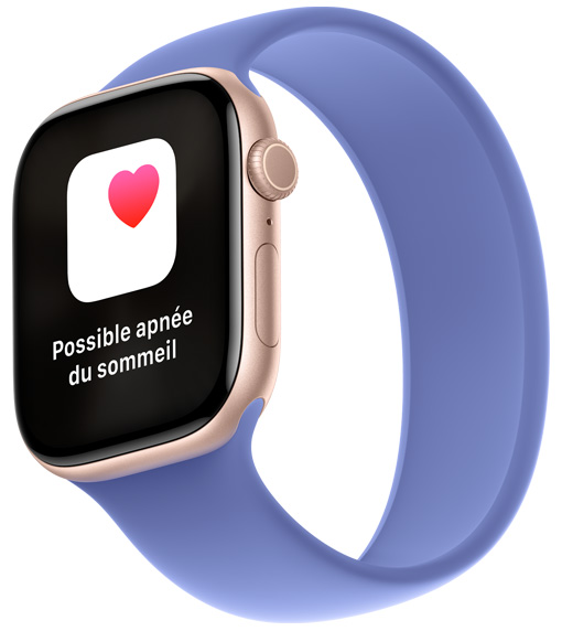 Une notification de possible apnée du sommeil, qui s’affiche sur une Apple Watch Series 10.