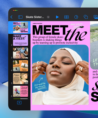 A Keynote window open showing the sleek, streamlined controls.