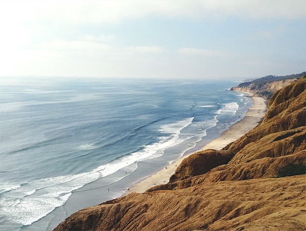 Paisagem costeira em San Diego, Califórnia.