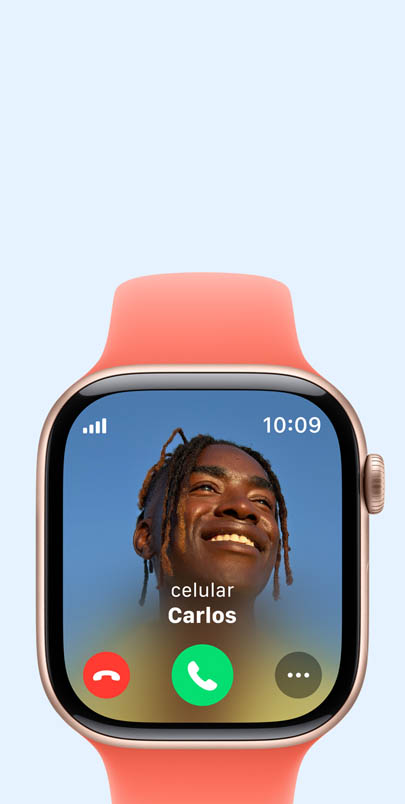 Un Apple Watch Series 10 con una llamada entrante.
