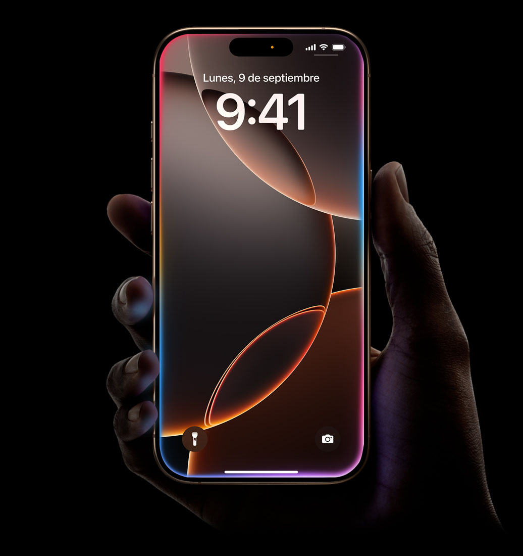 Animación que muestra la funcionalidad Apple Intelligence en el iPhone 16 Pro