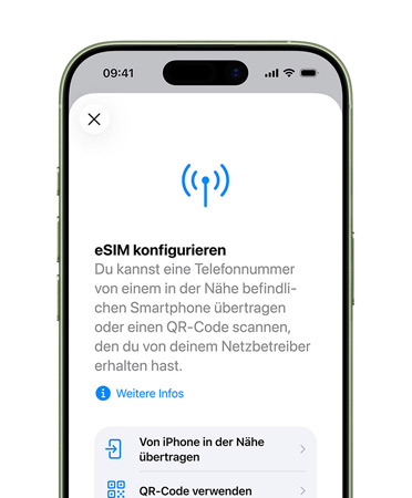 iPhone 17, front exterior, using the Set Up Cellular feature to easily transfer a phone number with eSIM