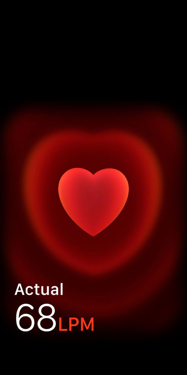 App Frecuencia Cardiaca, 68 pulsaciones por minuto actualmente