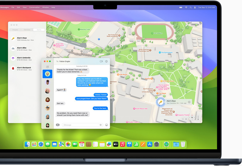 L’app Localiser affichée sur un MacBook Air