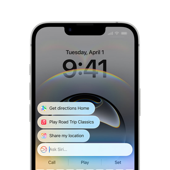 iPhone 16e montrant une bulle de texte de Siri avec des instructions sur la façon de définir un SMS à envoyer plus tard.