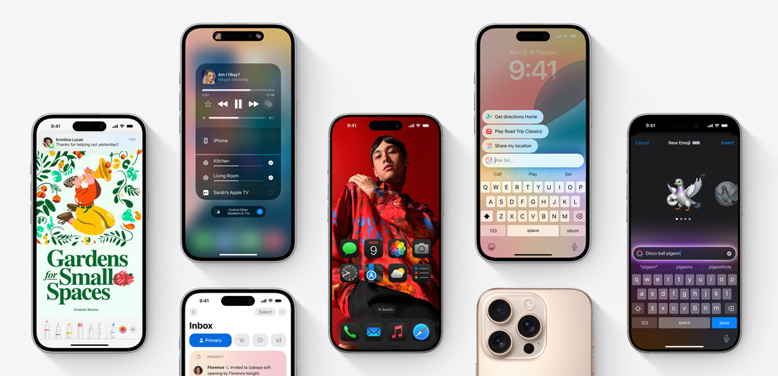 iPhone 16:n näytöillä näkyy useita iOS 18 ‑ominaisuuksia