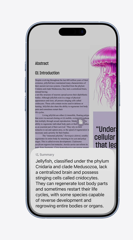 På en iPhone-skärm visas hur visuell intelligens kan användas till inredningsdesign