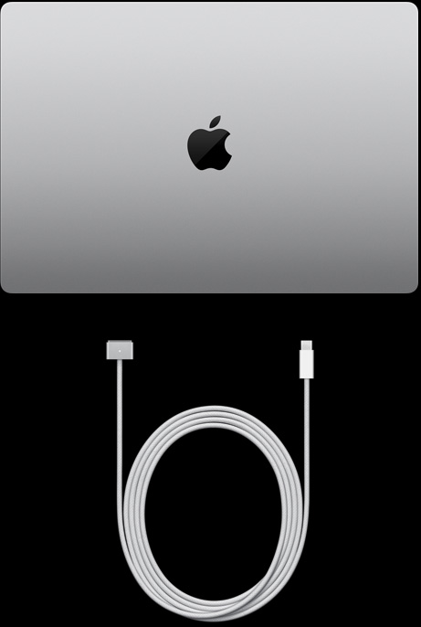 MacBook Pro 16 ιντσών. καλώδιο USB‑C σε MagSafe 3 και τροφοδοτικό USB‑C 140 W