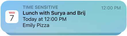 Image of Calendar app push notification