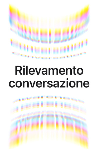 Onda sonora ambientale, in alto e in basso, testo al centro: Rilevamento conversazione