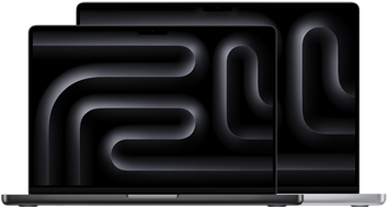 14 ir 16 colių „MacBook Pro“, demonstruojamas dydžio skirtumas