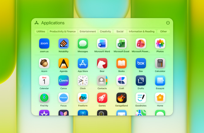 Applications window containing various apps