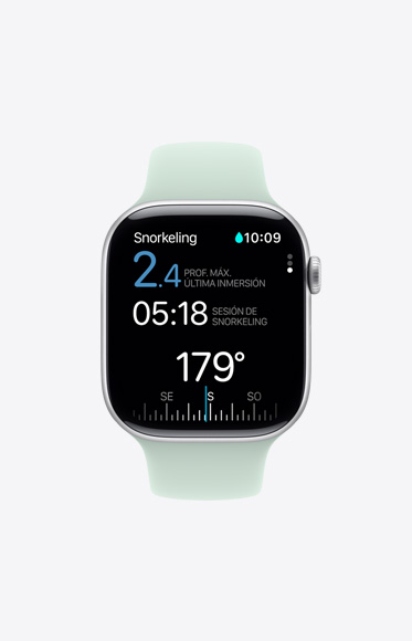Datos de snorkel en la app Oceanic+.