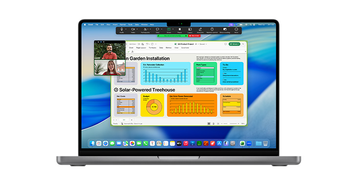 Multiple app windows open including Microsoft Excel and Zoom on MacBook Pro 14".