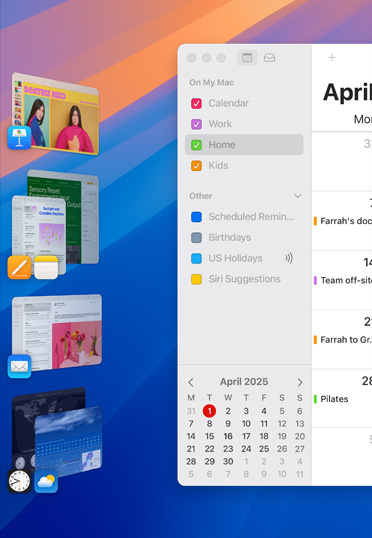 Berbagai aplikasi iOS ditampilkan dalam beberapa grup di desktop.