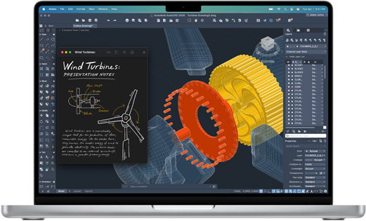 App Autodesk AutoCAD en un MacBook Pro