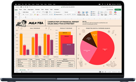 App Microsoft Excel en una MacBook Pro