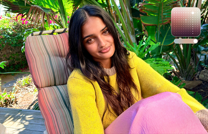 Foto de uma pessoa tirada com o recurso Estilos Fotográficos da câmera