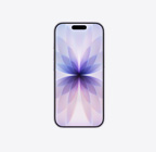 Parte da frente do iPhone 17 na cor lavanda, com a Dynamic Island centralizada na parte superior