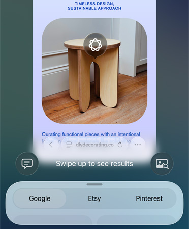 Funktionen Visuell intelligens används