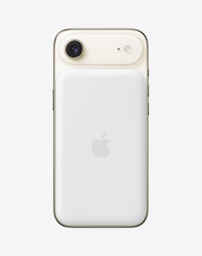淺金色 iPhone Air 機身背面，展示貼合 MagSafe 電池