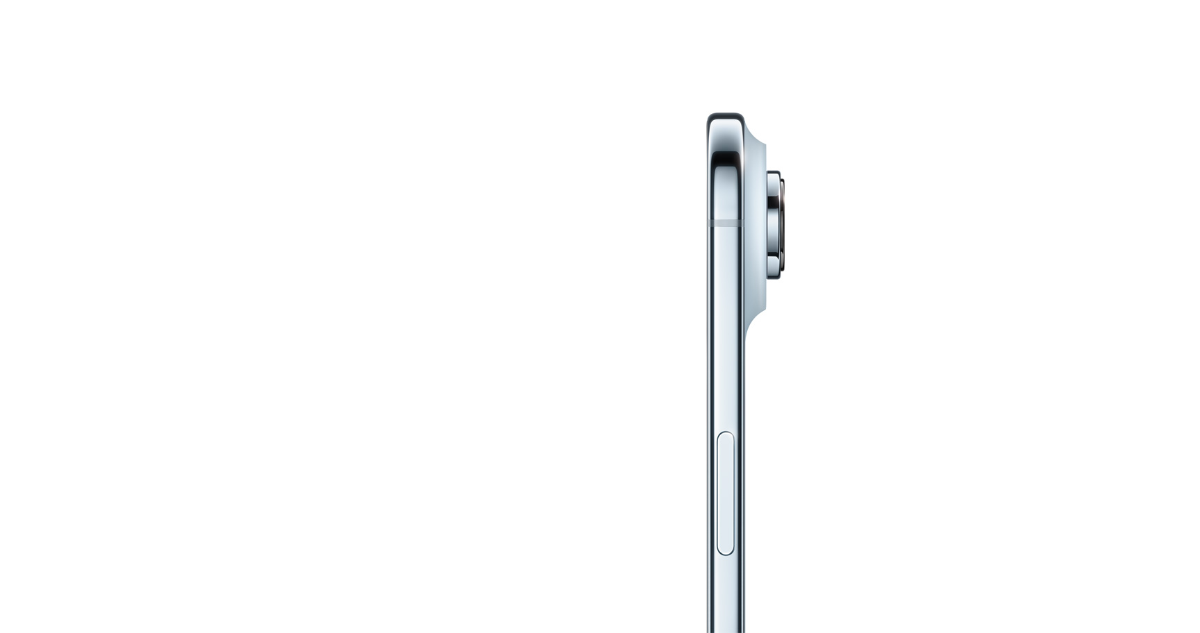 iPhone Air, parte posterior, color azul cielo, sistema de cámara Fusion principal en el módulo superior