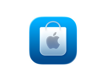 App Apple Store, icono de bolsa de compra, azul