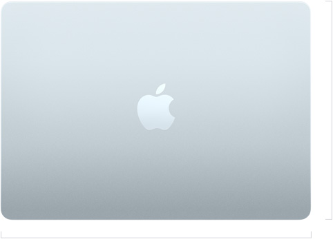 Eksterior MacBook Air 13 inci, tertutup, logo Apple di tengah