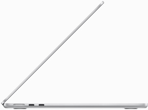 Side view of MacBook Air in Silver colour