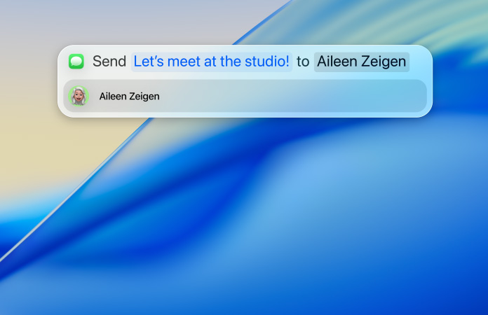 Ejemplos de cómo usar Spotlight para enviar mensajes