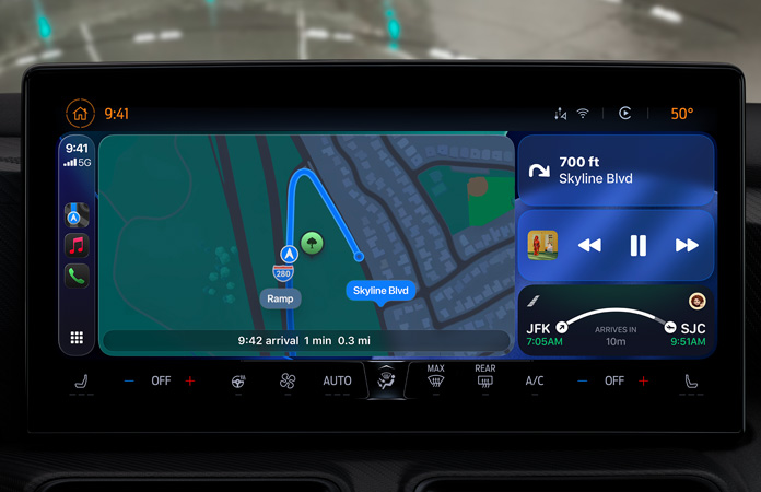 CarPlay em um veículo destacando seu novo design