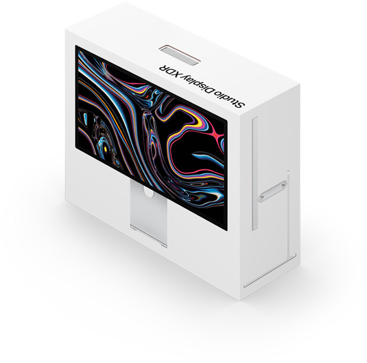 Un Studio Display dans son emballage