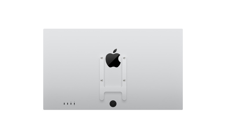 Un Studio Display XDR fixé à un adaptateur VESA, vu de dos