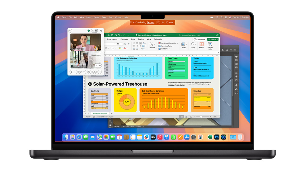 Màn hình Mac hiển thị một số ứng dụng đang mở bao gồm Zoom và Excel.