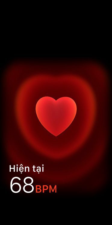 Ứng dụng Nhịp Tim hiển thị chỉ số BPM hiện tại của ai đó.